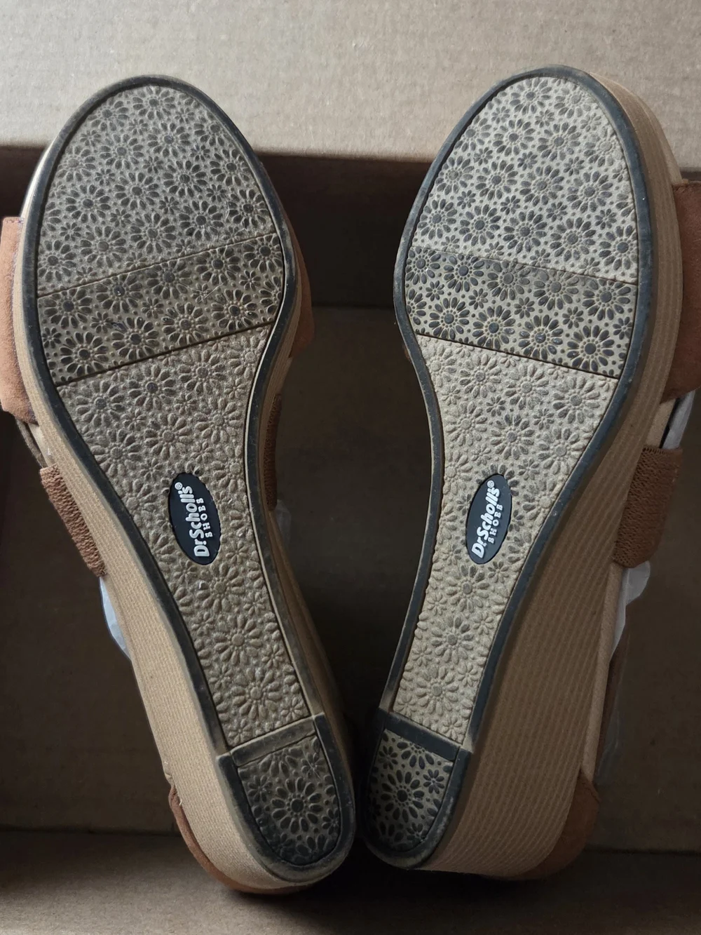 Dr. Scholl's Brown Suede Cross-Strap Wedge Sandals